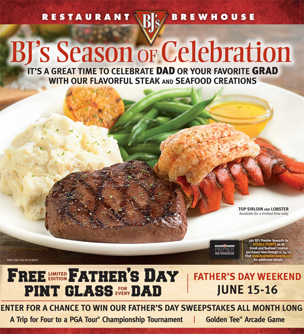 FREE Limited Edition Father's Day Pint Glass at BJ's Brewhouse