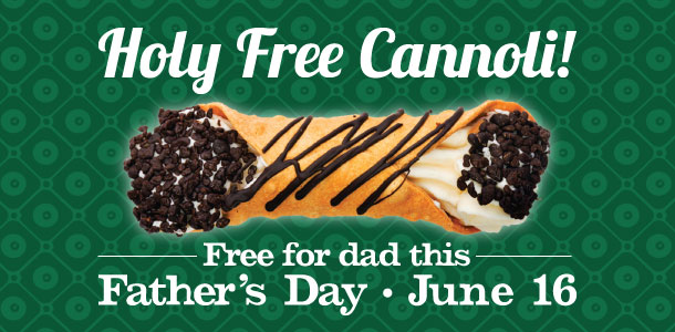 Coupon for FREE Cannoli at Buca di Beppo for Father's Day 2013