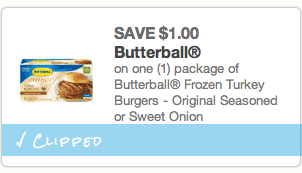 Get $1/1 Buterball Frozen Turkey Burgers