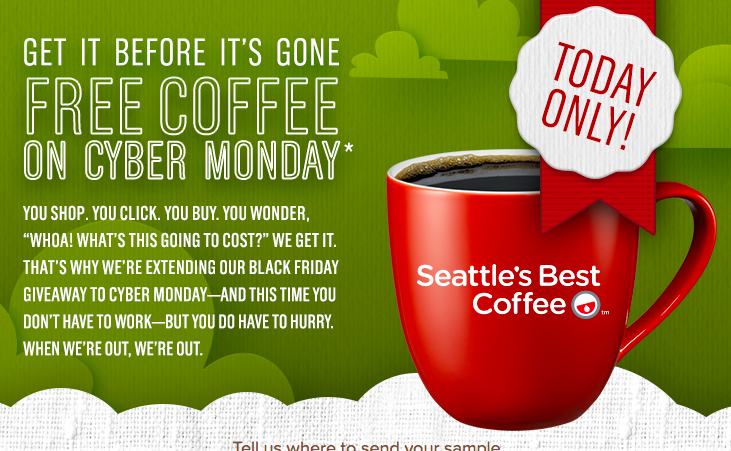 Snag a FREE Sample of Seattle's Best Coffee this Cyber Monday!