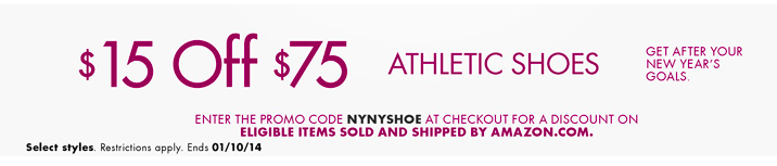 Get $15/$75 in Athletic Shoes on Amazon until 1/10