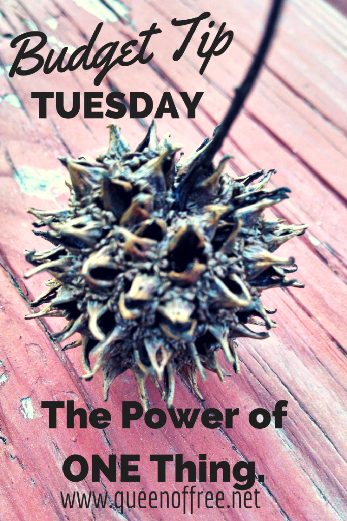 You can't do everything! Budget Tip Tuesday reminds you to focus in one thing to change your finances forever.