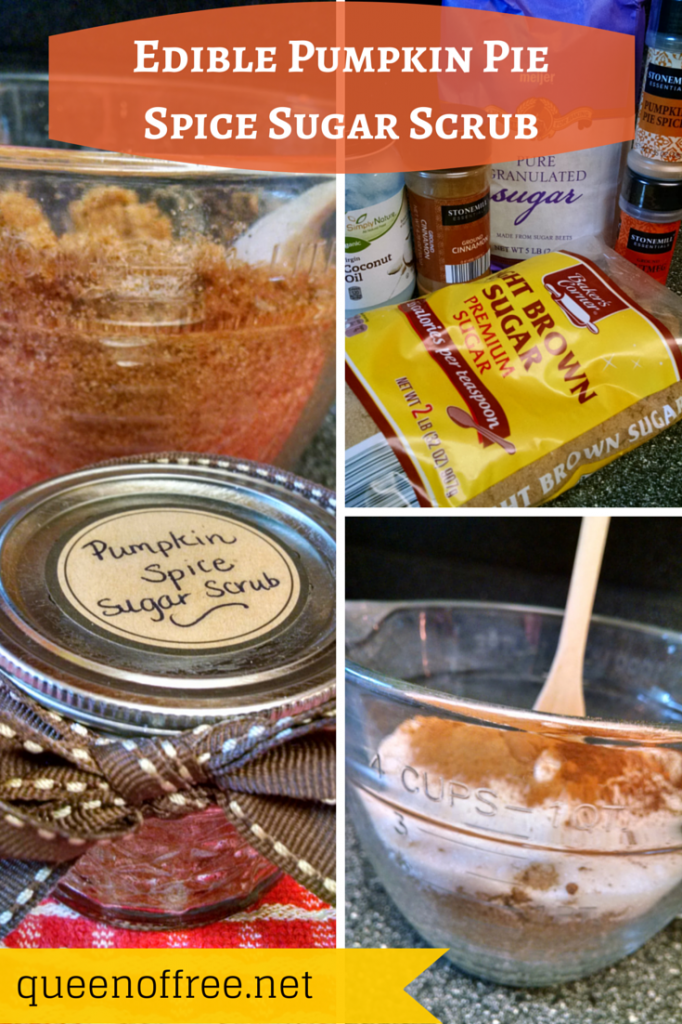 Check out this recipe for edible pumpkin spice sugar scrub. Makes your skin smooth and tastes great in oatmeal! 