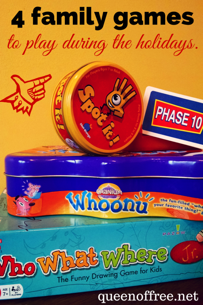 Family board games are incredibly frugal entertainment during the already expensive holiday season. Check out these four family games to play and keep the happy in your holidays!