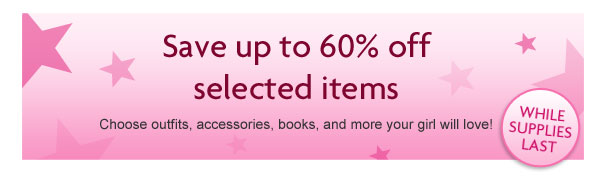 Check out a rare American Girl Sale. 