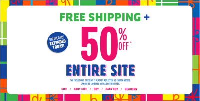 Today's the last day to get 50 Percent Off and FREE Shipping at the Children's Place.