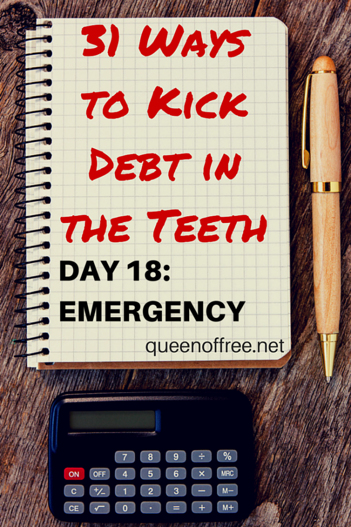 You cannot kick debt in the teeth without an emergency fund. It does not have to huge and this post gives some ideas of how to build one quickly. 