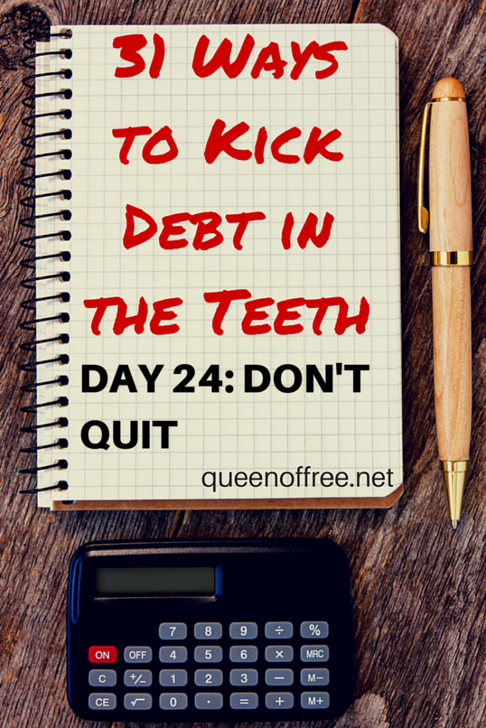 Paying off debt can be discouraging. Read this post for ideas of what to do when you feel like quitting.