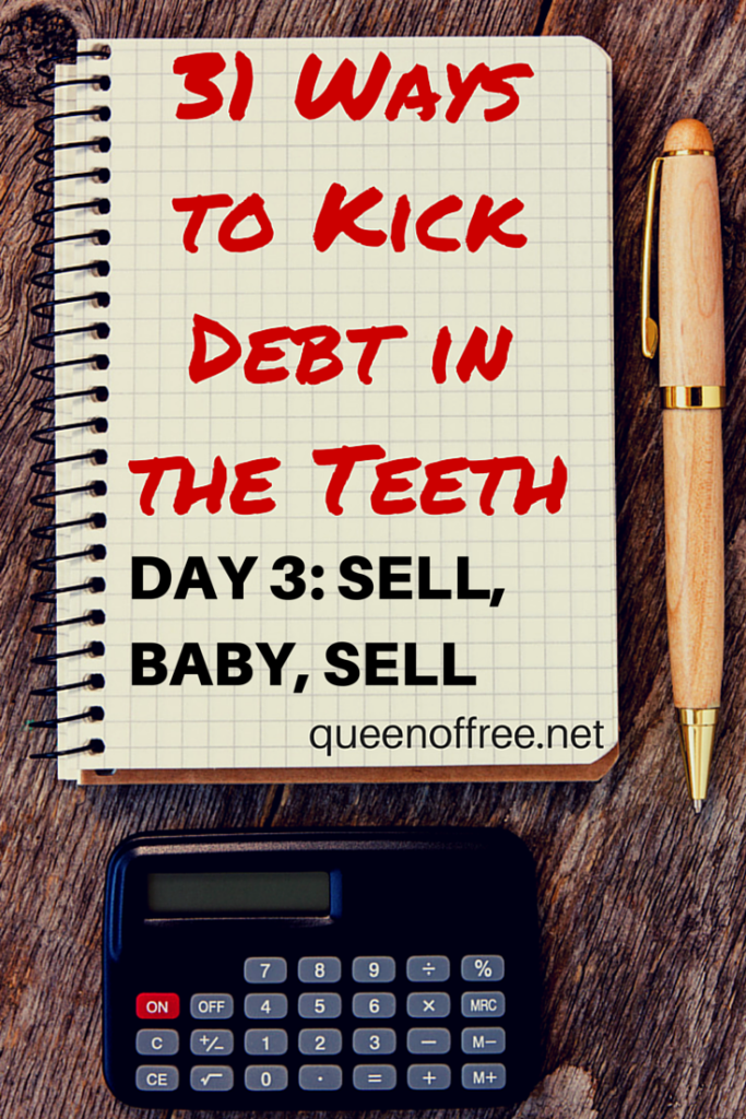 Kick Debt in the Teeth this year by selling what you have to put toward debt. Think small and as much as you can. This post gives you some suggestions of items you might not think of selling and tips on how to do it.