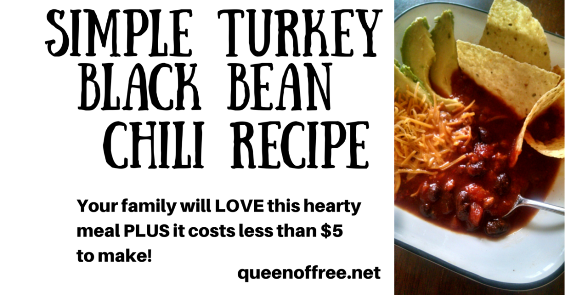 This is the best! A simple, fool proof Turkey Black Bean Chili recipe that your family will love (PLUS it costs less than $5 to make!).