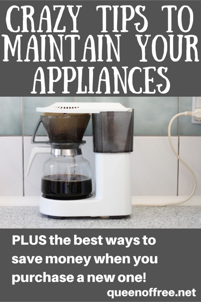 Do you know which 3 household appliances you should regularly maintain? This post also has GREAT tips for saving money when you buy a new appliance!