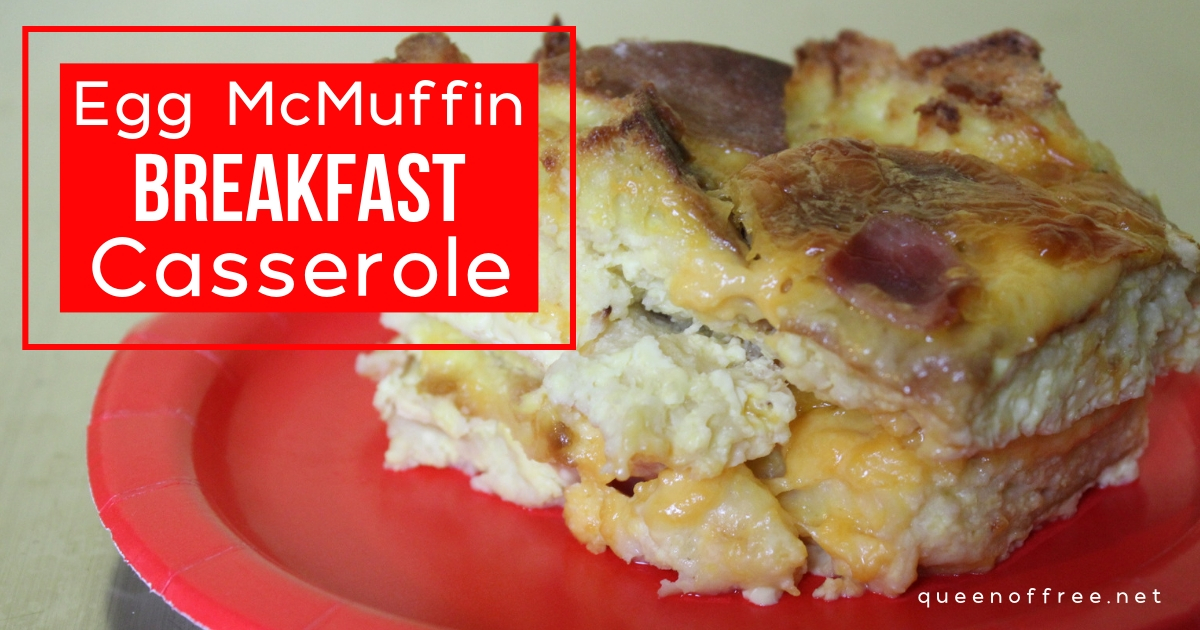 Mmm . . . a classic McDonald's favorite! Check out this yummy Egg McMuffin Breakfast Casserole recipe that's easy and quick!
