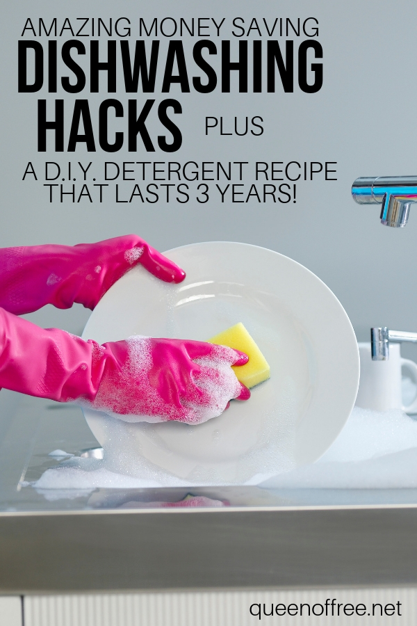 WHAT? This D.I.Y. Dishwasher Detergent lasts for years. Plus, these simple hacks keep you from spending too much money, too!
