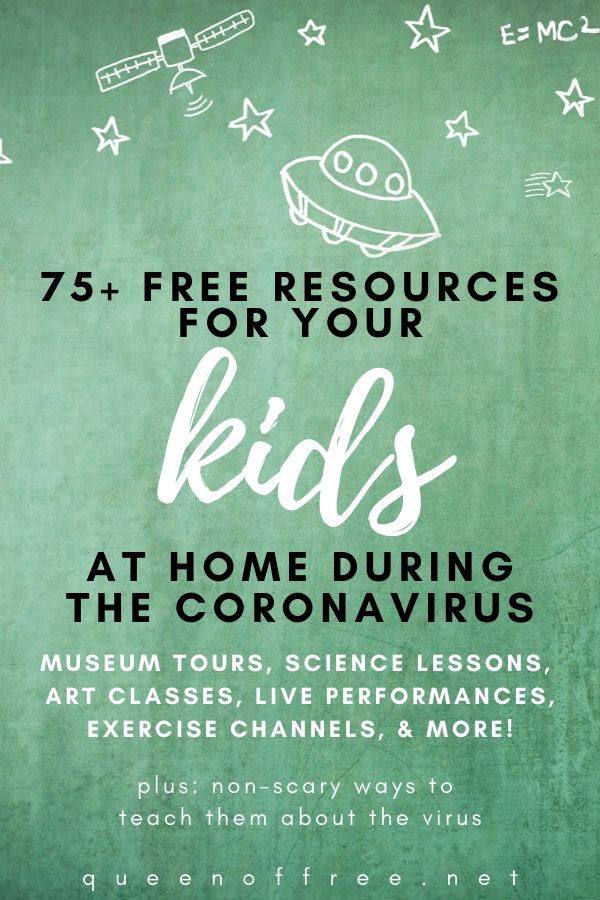 75+ FREE Kids Coronavirus Resources! Learn ballet, how to DJ, or draw cartoons. Tour famous museums & monuments, exercise & more.