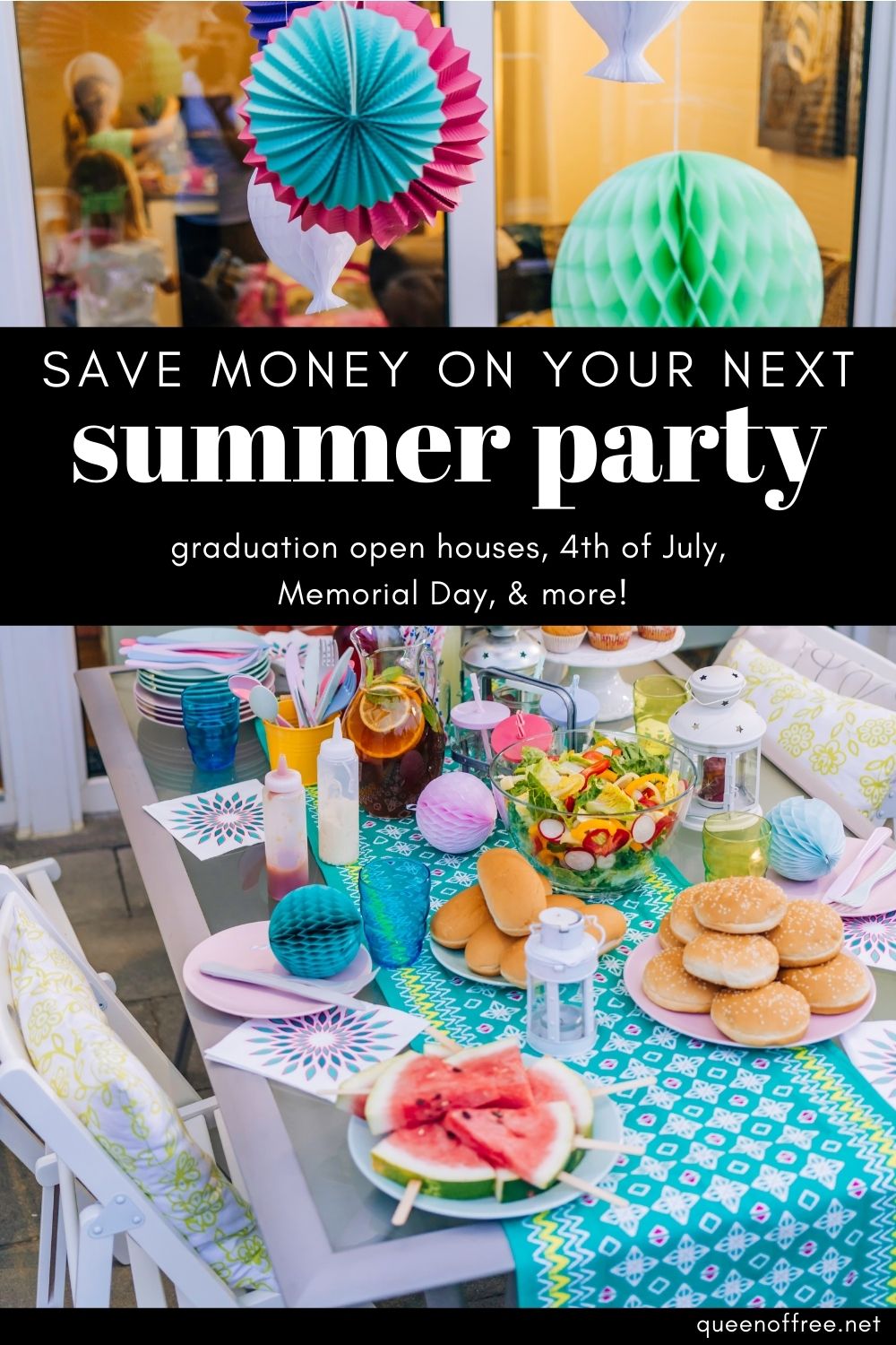 Graduation Open Houses, Memorial Day, Father's Day, 4th of July, and more - save money on summer parties with these tips!