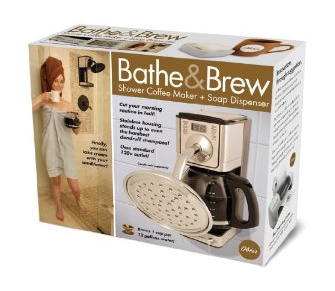 Bathe & Brew $7.99 {Shower Coffee Maker + Soap Dispenser}