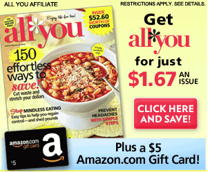 All You Magazine $1.67/issue PLUS $5 Amazon Gift Card