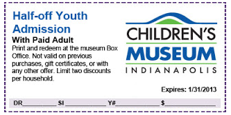 New Children’s Museum of Indianapolis Coupon!