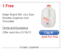 Meijer mPerks: FREE Milk