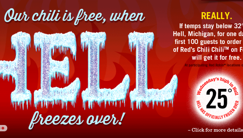 FREE Chili at Red Robin on 2/26