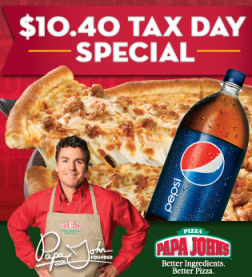 Tax Day Deal: Papa John’s $10.40 Deal