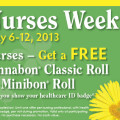 Nurses Week: FREE Cinnabon!