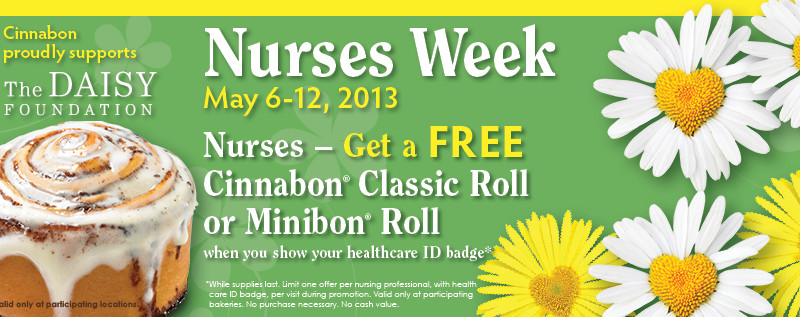 Cinnabon: FREE Cinnabon Classic Roll or Minibon Roll for Nurses