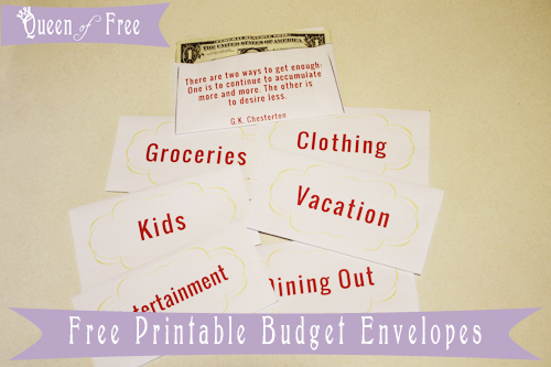 Cute FREE Printable Cash Budget Envelopes