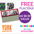 Get a FREE Personalized Placemat from York Photo (you pay S&H)