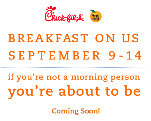 Free Breakfast at Chick-fil-a September