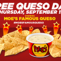 Snag FREE Queso at Moe's Southwestern Grill on Thursday September 19th