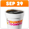 Score a FREE cup of Coffee at Dunkin' Donuts on Sept. 29