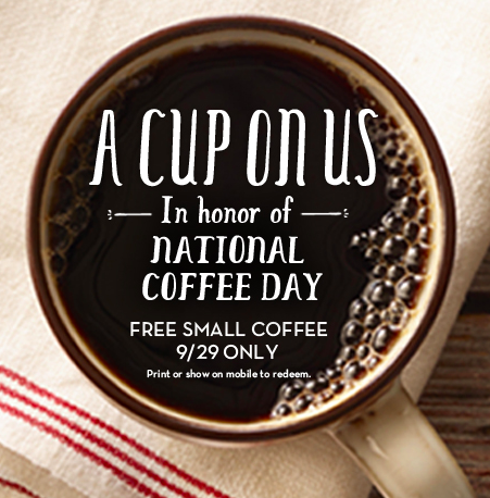 National Coffee Day: FREE Small Coffee at Caribou Coffee