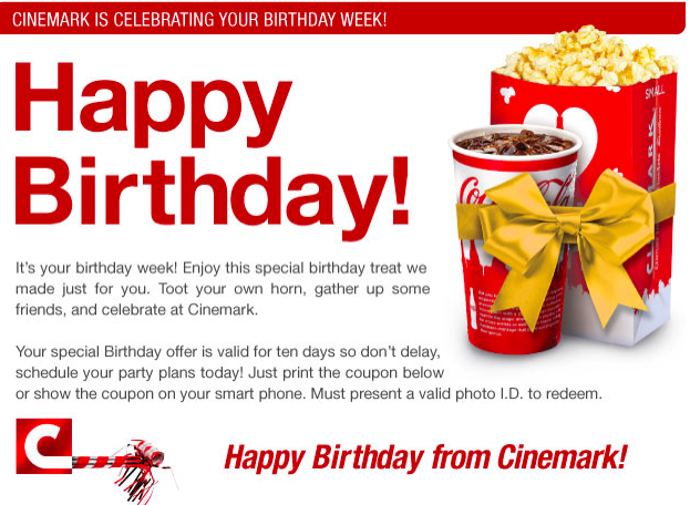 Birthday Freebie: FREE Small Popcorn at Cinemark