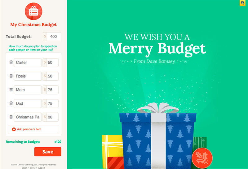FREE My Christmas Budget Tool