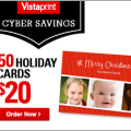 Cyber Monday: Get 50 Cards for only $20 on Vistaprint with FREE Shipping at $50
