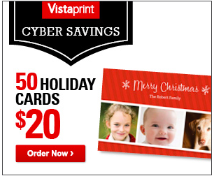 Vistaprint: 50 Holiday Cards for $20