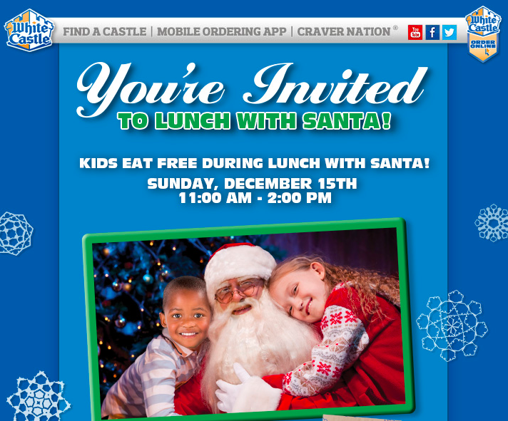 White Castle: FREE Kids Meal with Santa!