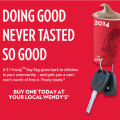 Donate $1 and get FREE Frostys now through the end of August at Wendy's