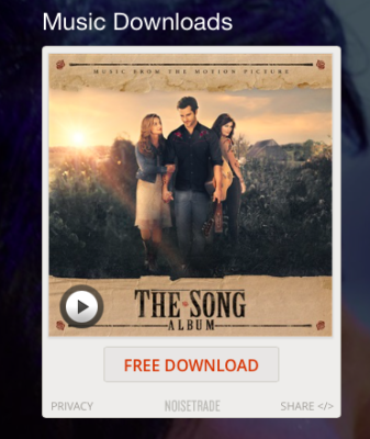 Snag a free four song download of music from the new movie The Song!
