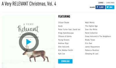 Looking for some great FREE Christmas music? A very RELEVANT Christmas Vol. 4 features 20 songs.