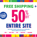 Today's the last day to get 50 Percent Off and FREE Shipping at the Children's Place.