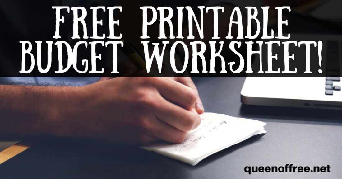 printable budget worksheet FB - Queen of Free