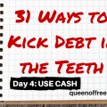 Shopping with cash helps you curb your spending and stay on track with your budget. But, the process can be hard. Here are some tips to get you started on this method of kicking debt in the teeth!
