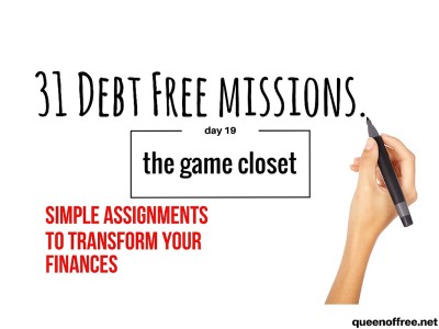 An essential key to paying off debt could be in your closet! Read why and how you need to tackle your game closet.